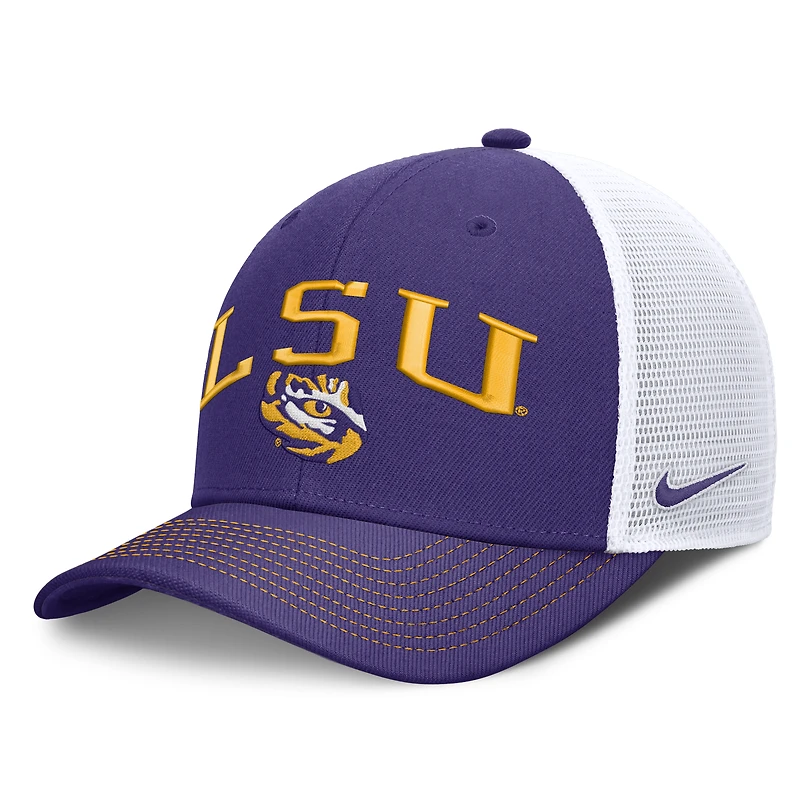 Unisex Nike Purple/White LSU Tigers Primetime Arched Trucker Adjustable Hat