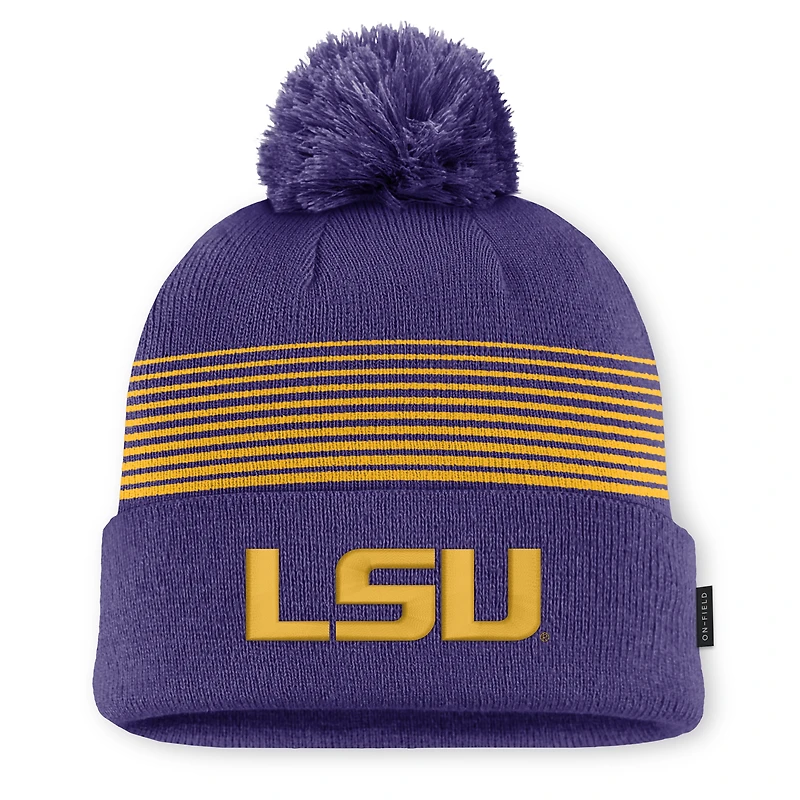Unisex Nike Purple LSU Tigers 2026 On-Field Cuffed Knit Hat with Pom