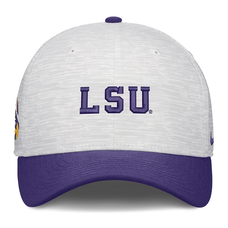 Casquette unisexe Nike blanche/violette LSU Tigers Primetime Rise ajustable