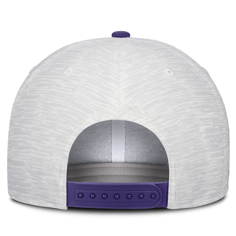 Casquette unisexe Nike blanche/violette LSU Tigers Primetime Rise ajustable