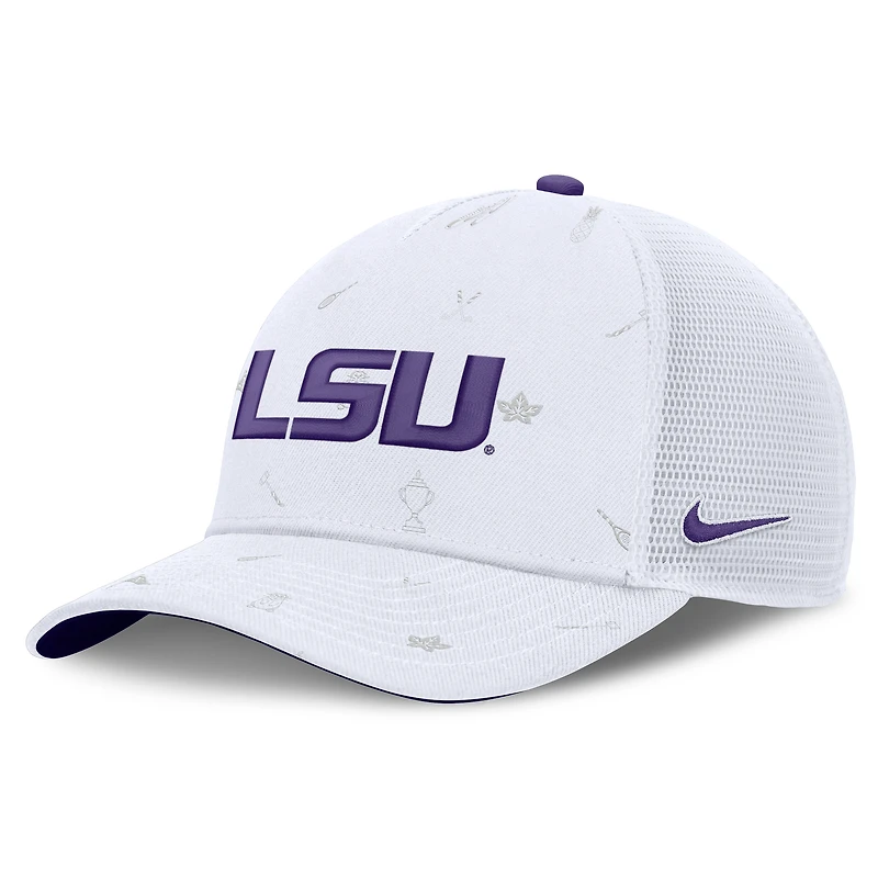 Unisex Nike White LSU Tigers Country Club Golfin' Rise Trucker Adjustable Hat