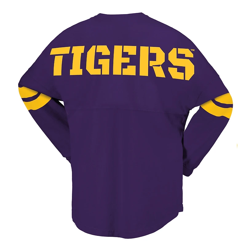 Unisex Spirit Jersey Purple LSU Tigers Lace-Up V-Neck Long Sleeve T-Shirt