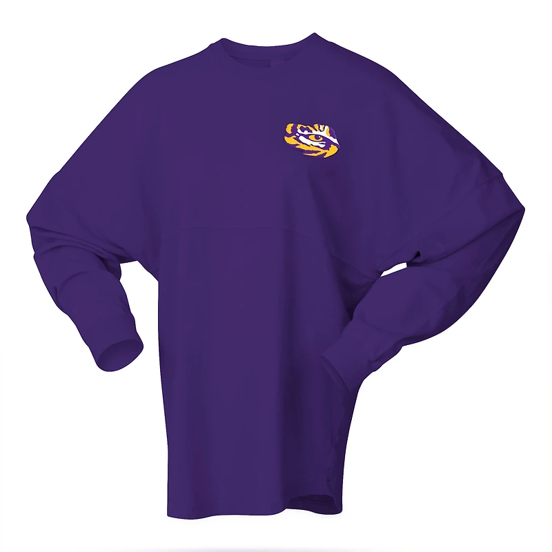 Unisex Spirit Jersey Purple LSU Tigers Oversized Preppy Long Sleeve T-Shirt