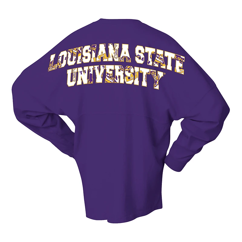 Unisex Spirit Jersey Purple LSU Tigers Oversized Preppy Long Sleeve T-Shirt