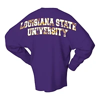 Unisex Spirit Jersey Purple LSU Tigers Oversized Preppy Long Sleeve T-Shirt