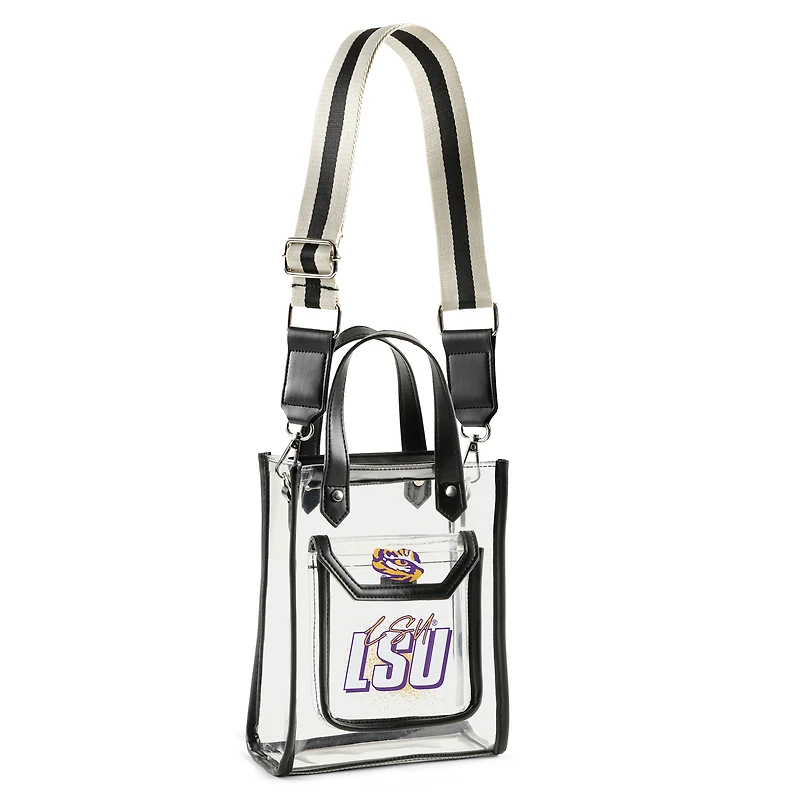 WEAR by Erin Andrews Sac à bandoulière transparent LSU Tigers Stadium avec pochette à monnaie