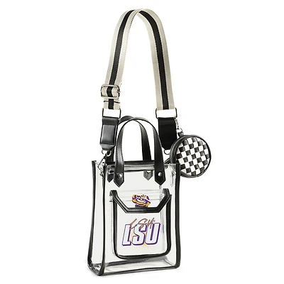 WEAR by Erin Andrews Sac à bandoulière transparent LSU Tigers Stadium avec pochette à monnaie