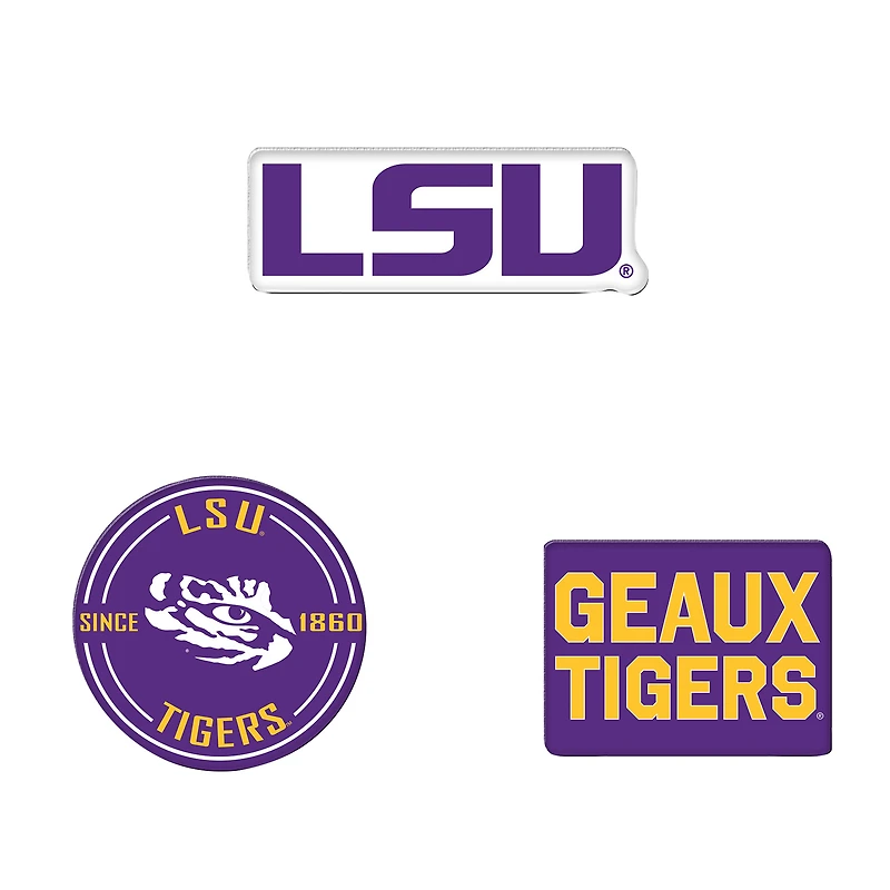 WinCraft LSU Tigers 3-Pack Premium Fridge Magnet Set