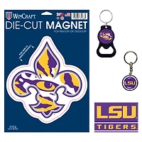 Lot de 4 porte-clés et aimants WinCraft LSU Tigers