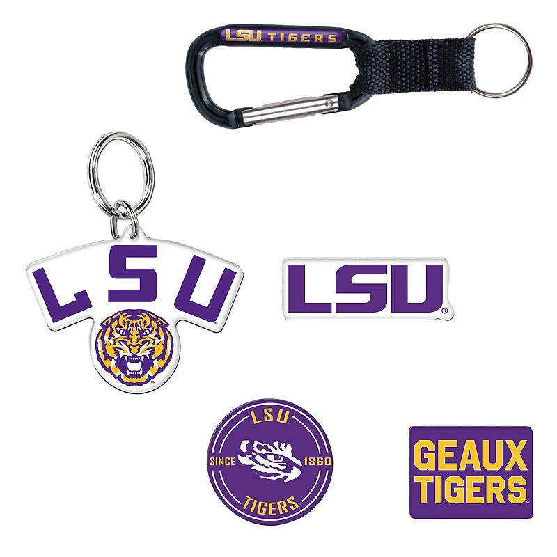 Ensemble de 5 porte-clés et aimants pour réfrigérateur WinCraft LSU Tigers