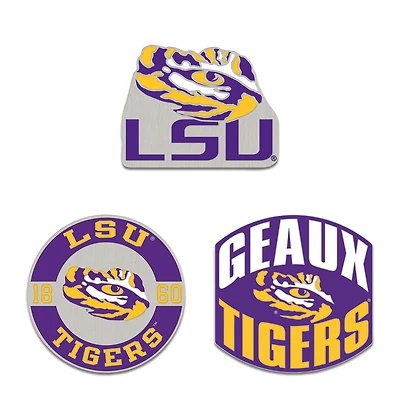 Ensemble de pin de collection WinCraft LSU Tigers en trois pièces