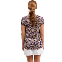 Haut à col en V fleuri Blake violet LSU Tigers pour femme de Smith & Quinn