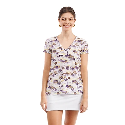 Women's Smith & Quinn LSU Tigers Blake Floral V-Neck Top