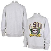 Women's '47  Gray LSU Tigers Laurel Arch Mock Neck Sweatshirt