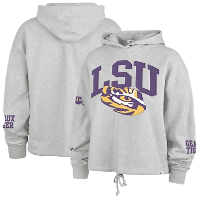 Sweat à capuche court manches longues LSU Tigers High Hopes '47 Heather Gray pour femme