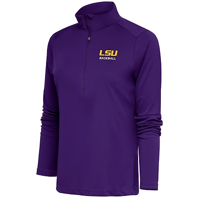 Pull-over demi-zippé violet Antigua pour femme, hommage aux Tigers de baseball LSU