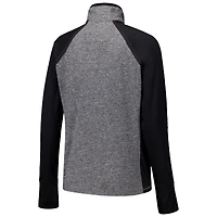 Women's Black/Heather Gray LSU Tigers Finalist Raglan Quarter-Zip Jacket