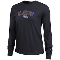 Women's Champion Black LSU Tigers Arch Over Logo Long Sleeve T-Shirt