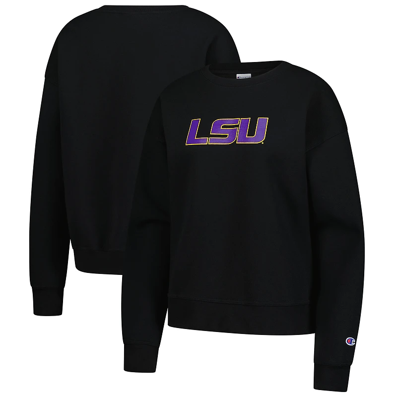 Sweat-shirt Powerblend noir Champion LSU Tigers pour femme