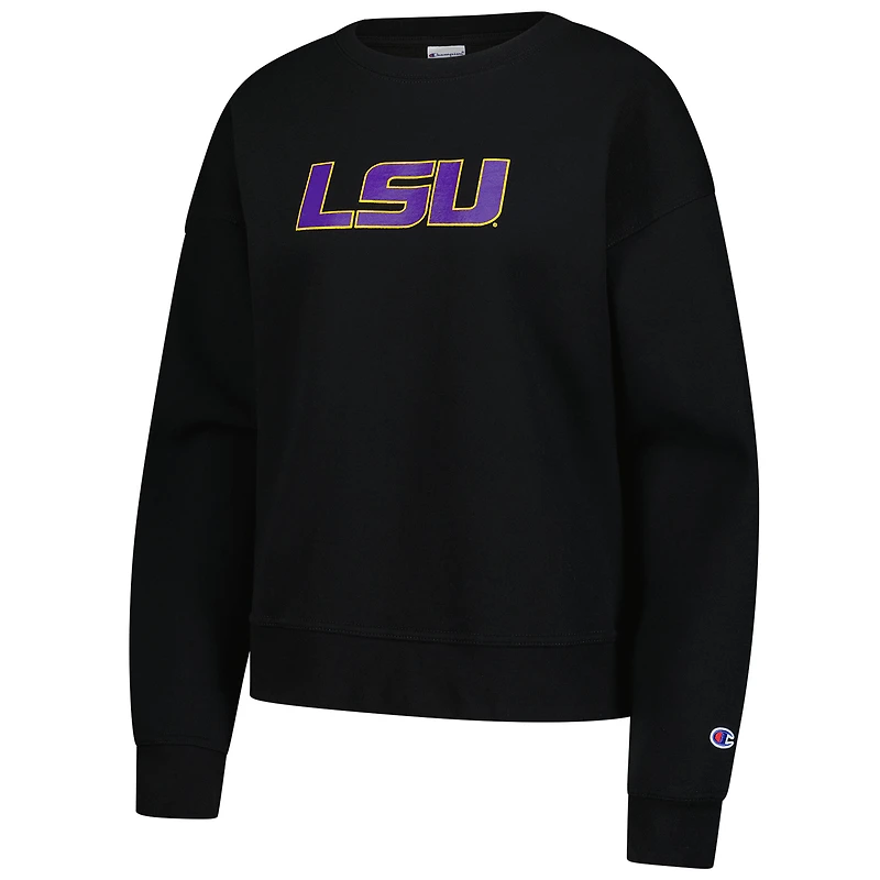Sweat-shirt Powerblend noir Champion LSU Tigers pour femme