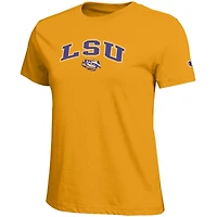 Women's Champion  Gold LSU Tigers Arched Over Logo T-Shirt