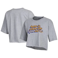 T-shirt court coupe boyfriend Champion LSU Tigers pour femme, gris
