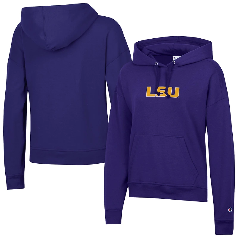 Women's Champion Purple LSU Tigers Powerblend Fleece Hoodie