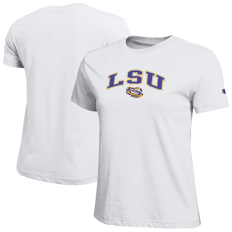Women's Champion  White LSU Tigers Arched Over Logo T-Shirt