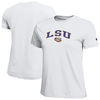 Women's Champion  White LSU Tigers Arched Over Logo T-Shirt