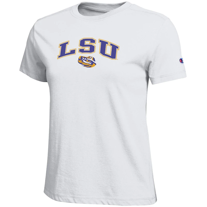 Women's Champion  Gold LSU Tigers Arched Over Logo T-Shirt