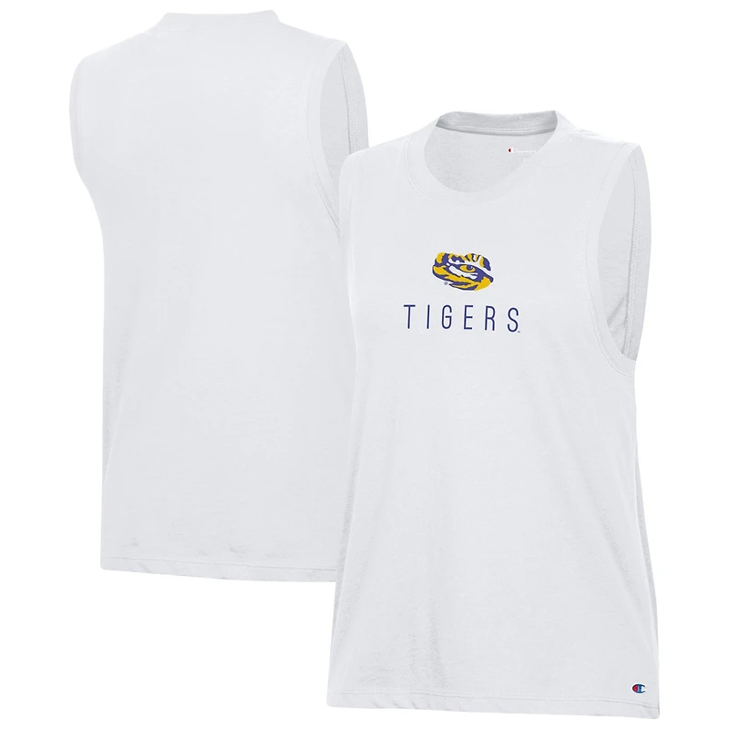 Women's Champion  White LSU Tigers Lifestyle Tank Top