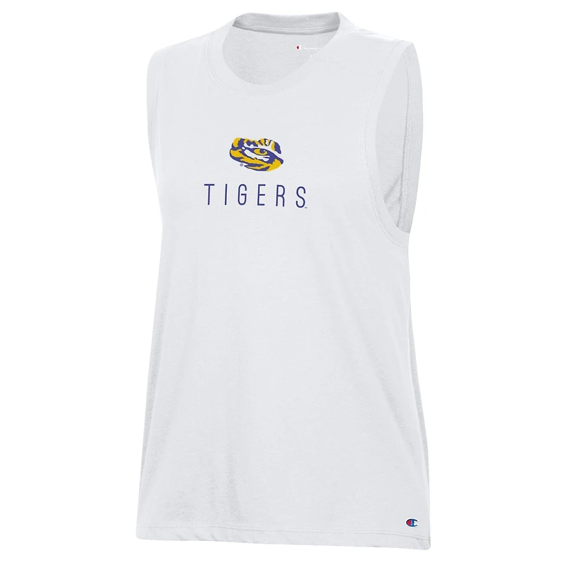 Women's Champion  White LSU Tigers Lifestyle Tank Top