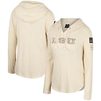 Colosseum Cream LSU Tigers OHT Appréciation militaire Casey Raglan T-shirt à capuche manches longues pour femmes
