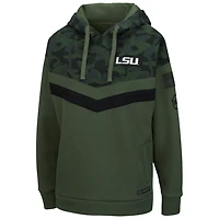 Women's Colosseum Olive/Camo LSU Tigers OHT Military Appreciation Extraction Chevron Pullover Hoodie