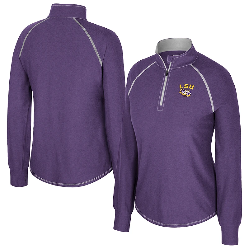 Haut Bikram raglan violet Colosseum pour femme, fermeture éclair quart de tour, LSU Tigers
