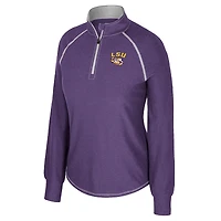 Haut Bikram raglan violet Colosseum pour femme, fermeture éclair quart de tour, LSU Tigers