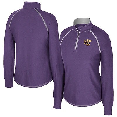 Haut Bikram raglan violet Colosseum pour femme, fermeture éclair quart de tour, LSU Tigers
