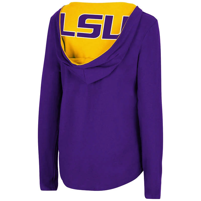Women's Colosseum Purple LSU Tigers Catalina Hoodie Long Sleeve T-Shirt