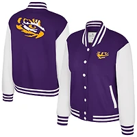 Women's Colosseum Purple LSU Tigers French Baguette Full Snap Fleece Jacket