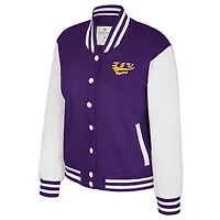 Veste polaire à boutons-pression complète French Baguette pour femme Colosseum Purple LSU Tigers