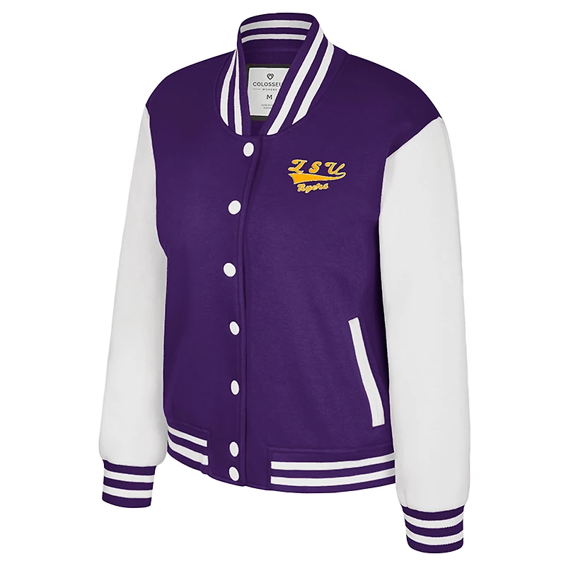 Veste polaire à boutons-pression complète French Baguette pour femme Colosseum Purple LSU Tigers