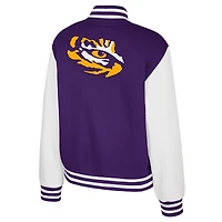 Women's Colosseum Purple LSU Tigers French Baguette Full Snap Fleece Jacket