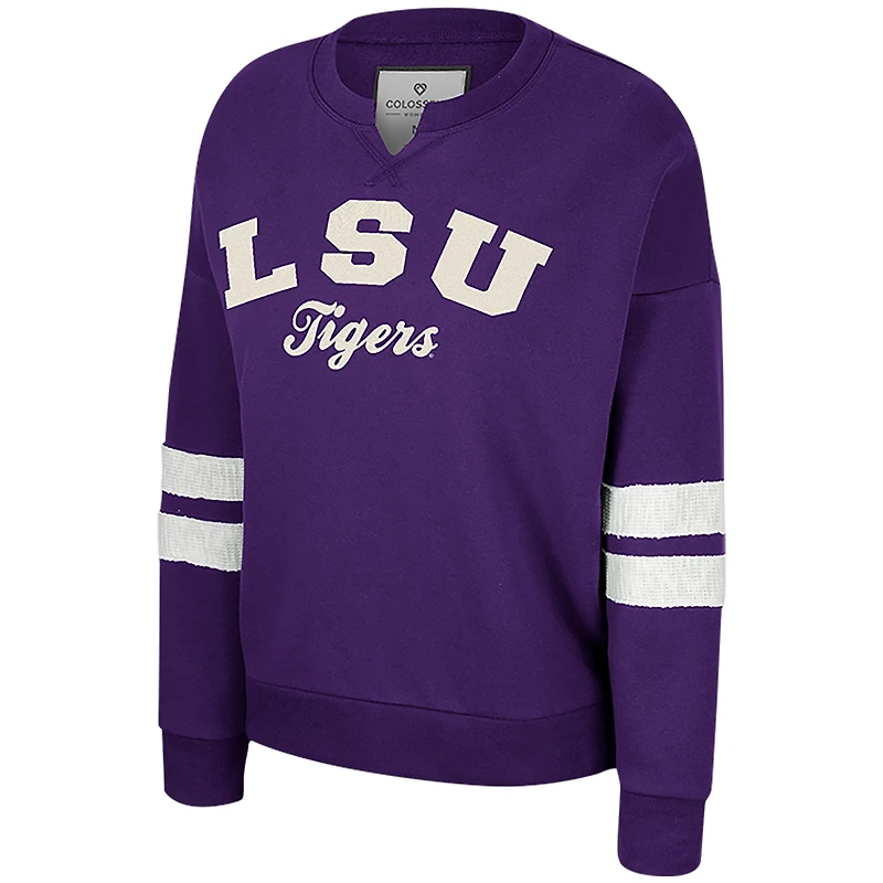 Sweat-shirt à col cranté Colosseum Purple LSU Tigers Perfect Date pour femmes