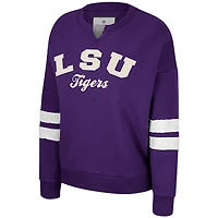 Sweat-shirt à col cranté Colosseum Purple LSU Tigers Perfect Date pour femmes