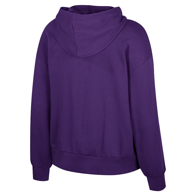 Sweat à capuche cordon de serrage pour femme Colosseum Purple LSU Tigers Reflection avec strass