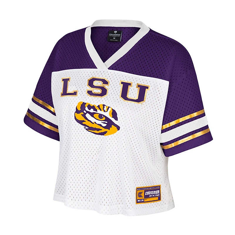 Maillot de football court blanc Colosseum Treasure pour femme des LSU Tigers