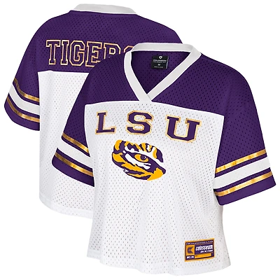 Maillot de football court blanc Colosseum Treasure pour femme des LSU Tigers