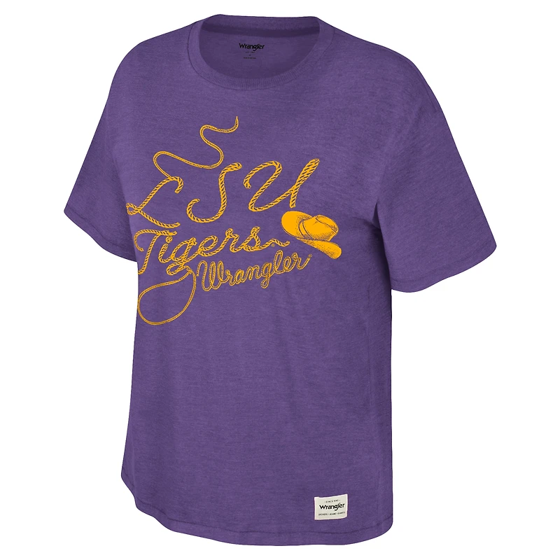 T-shirt surdimensionné Colosseum x Wrangler violet LSU Tigers Lasso pour femmes