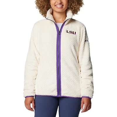 Veste zippée en sherpa Columbia Cream LSU Tigers Fireside II pour femme