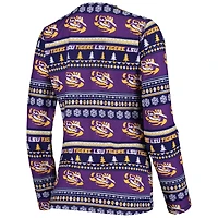 Women's Concepts Sport Purple LSU Tigers Holiday Long Sleeve Top & Pants Sleep Set
